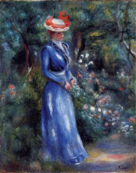 皮埃爾 奧古斯特 雷諾阿 Woman in a Blue Dress, Garden of Saint-Cloud 皮埃爾 奧古斯特 雷諾阿 Woman in a Blue Dress, Garden of Saint-Cloud